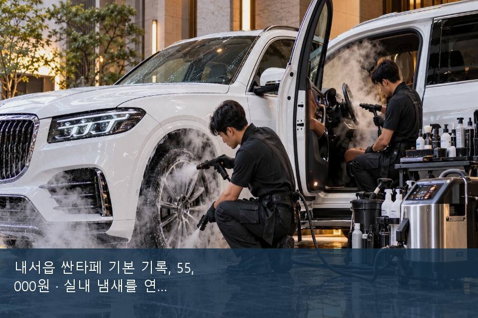 내서읍 싼타페 기본 기록, 55,000원 · 실내 냄새를 연 기록