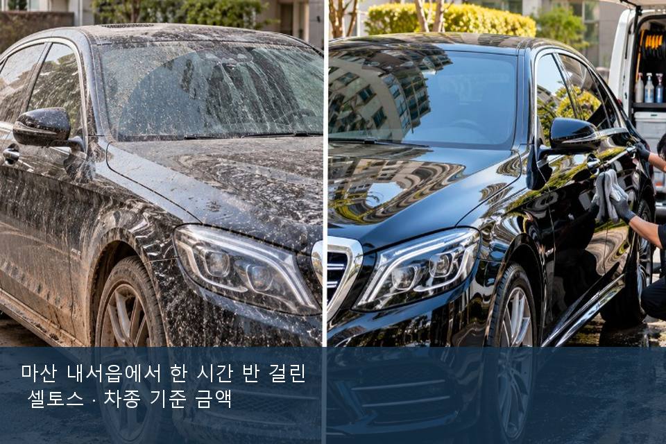 마산 내서읍에서 한 시간 반 걸린 셀토스 · 차종 기준 금액